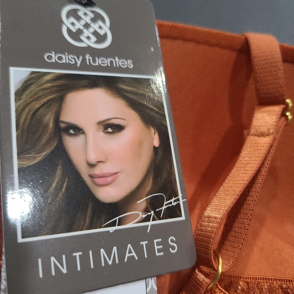 NWT Daisy Fuentes Elegant Orange Lace Babydoll Sz.XL - Picture 9 of 15
